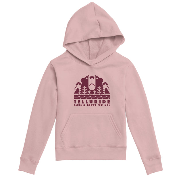 Youth Dusty Rose Bear Hoodie