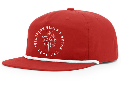 Red/White Flowers Rope Hat