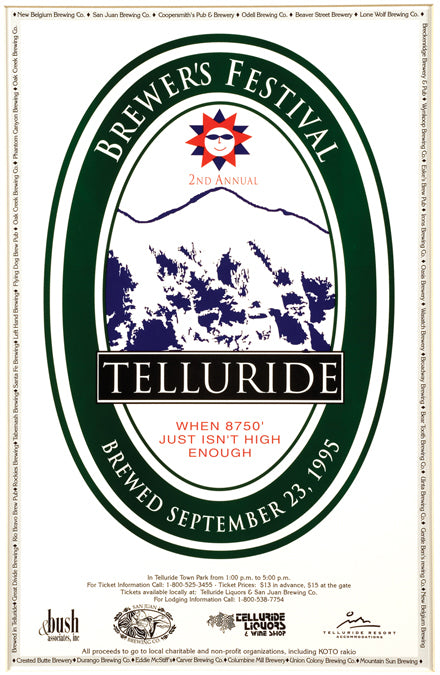 1995 Telluride Blues & Brews Festival Poster