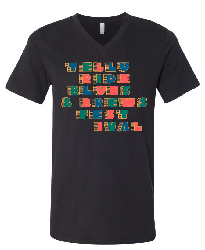 Unisex Vintage Black Book Letters V-Neck T-Shirt