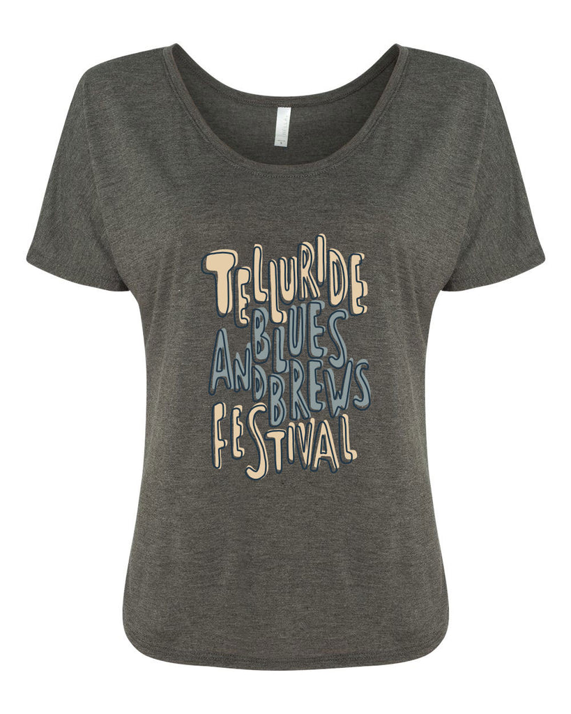 Ladies Dark Gray Shirt - Retro Letters