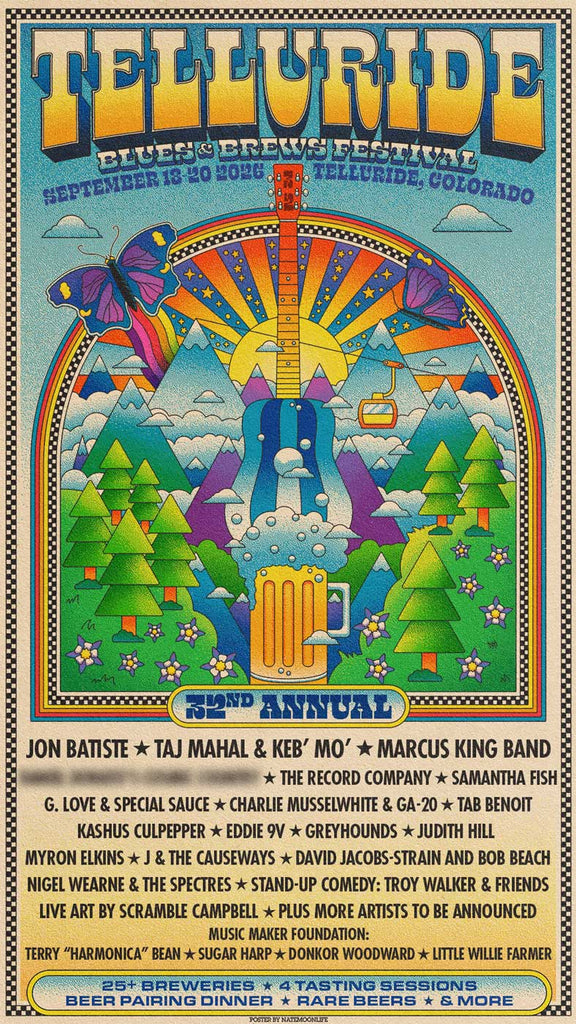 2026 Telluride Blues & Brews Festival Poster PRE-ORDER