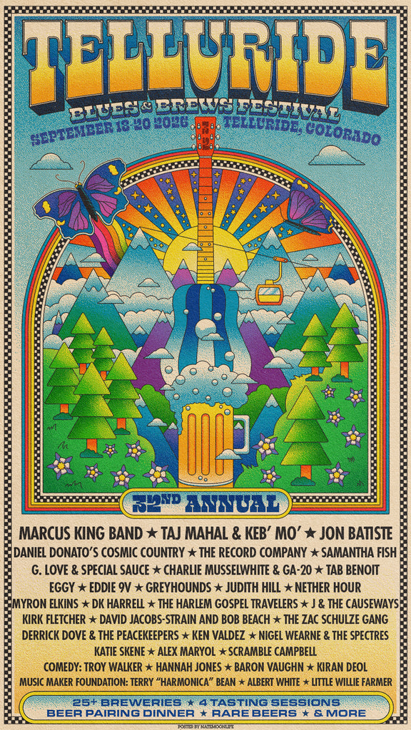2026 Telluride Blues & Brews Festival Poster PRE-ORDER