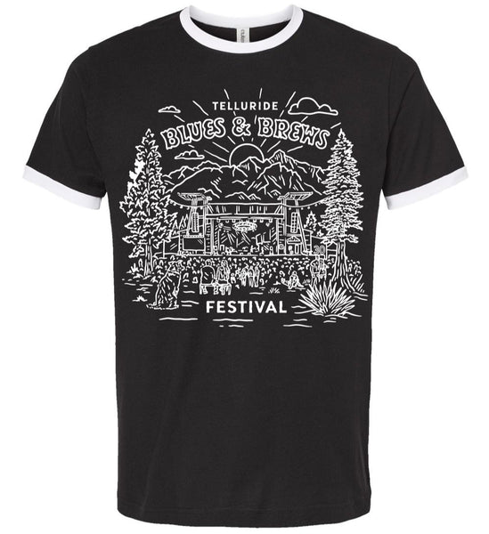 Black and White Stage Ringer Shirt