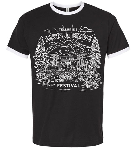 Black and White Stage Ringer Shirt