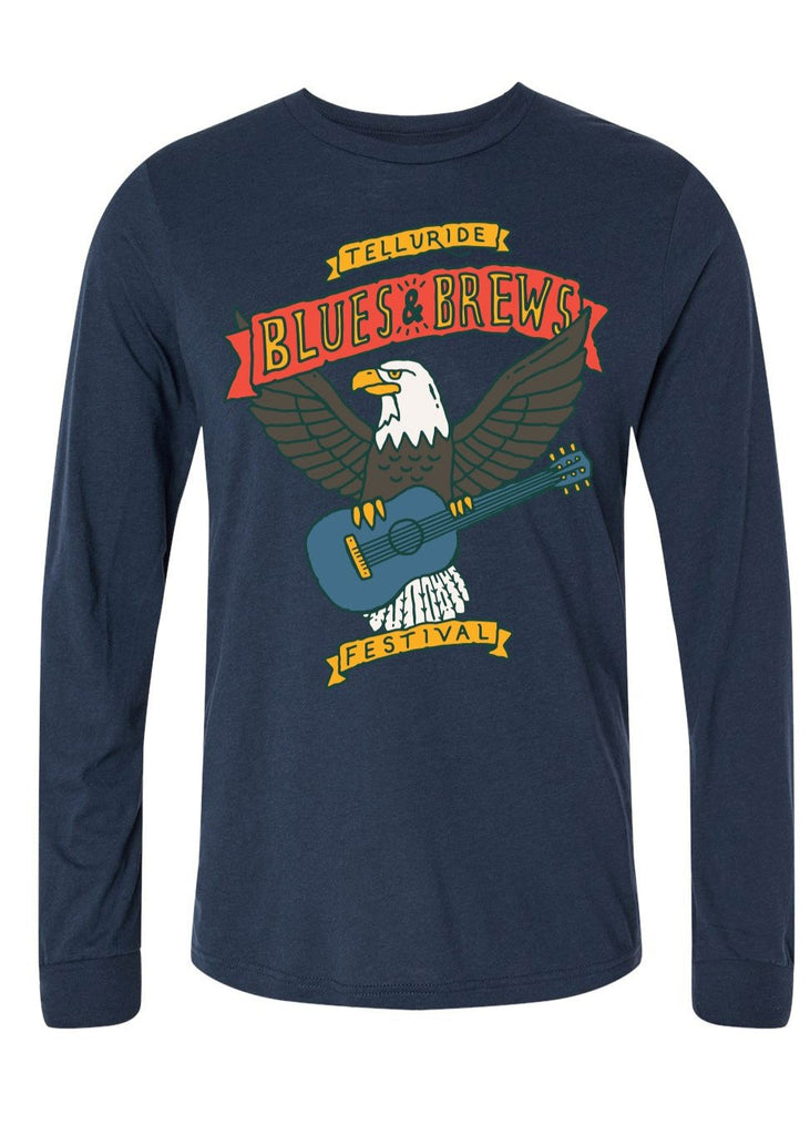 Solid Navy Eagle Long Sleeve Shirt