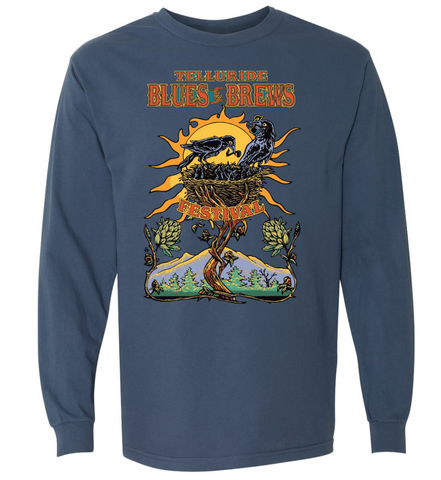 Midnight Blue Long Sleeve Crowes Nest Shirt