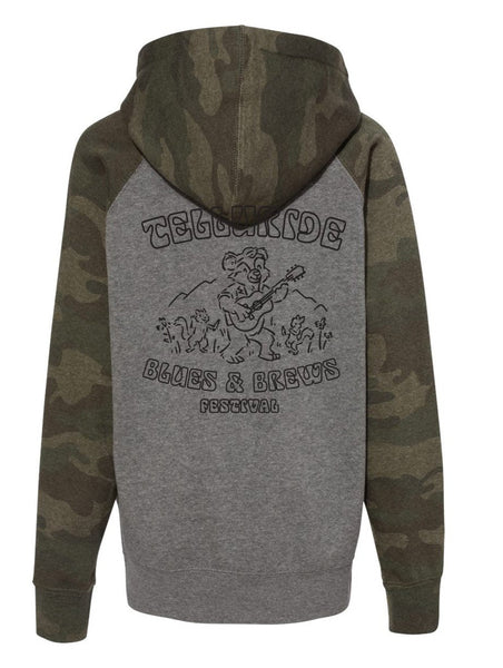 Youth Nickel Heather/Forest Camo Hoodie