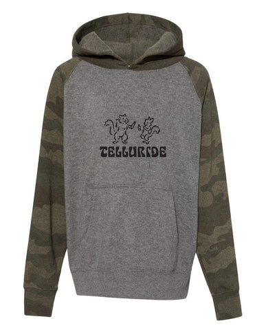 Youth Nickel Heather/Forest Camo Hoodie