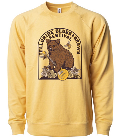 Harvest Gold Bear Guitar Crewneck