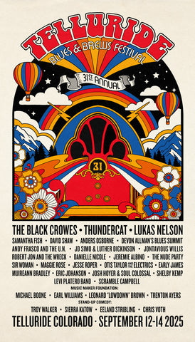 PRESALE - 2025 Telluride Blues & Brews Festival Poster