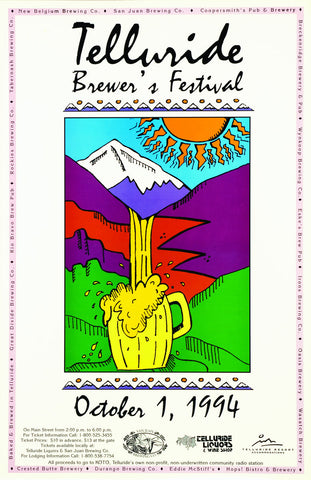 1994 Telluride Blues & Brews Festival Poster