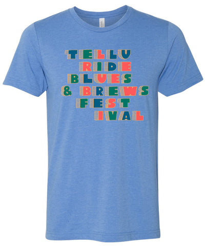 Unisex Heather Columbia Blue Book Letters T-Shirt